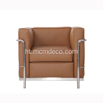 Le Corbusier LC2 Leather Repwodiksyon Sofa